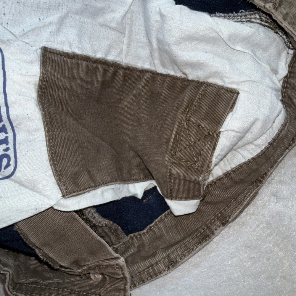 Smith's Workwear Cargo Pants Mens 34x30 Brown Good Fleece Lined Stretch Utility